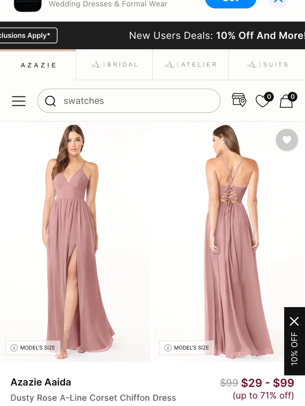 Azazie Dusty Rose Maxi Dress with Corset Back